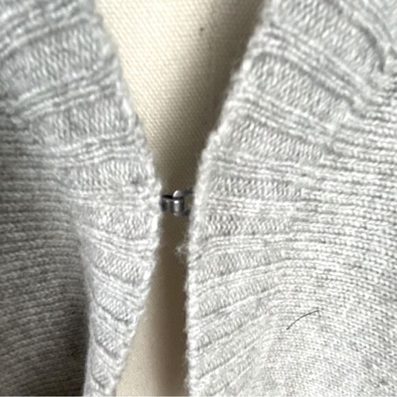 Tahari Womens Duster Cardigan 2X Gray Cotton Blend Longline Fringed Sweater Boho - Picture 11 of 14